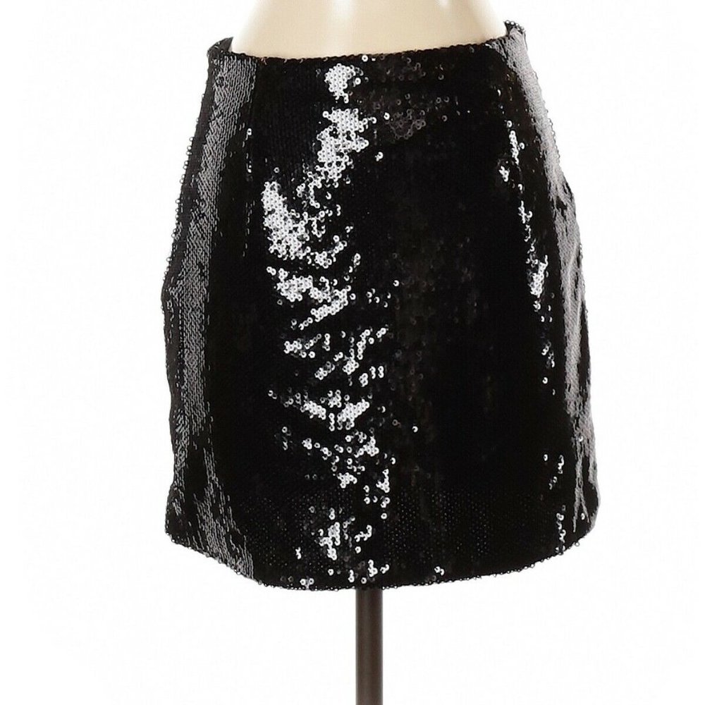 Call Me Eden Women Size S Black Sequin Mini Skirt Lined Zipper NWT Cocktail